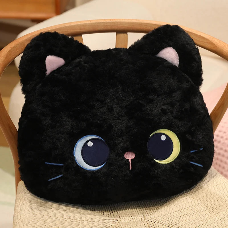 Callie the Kawaii Calico Black Cat Snuggle Throw Pillow