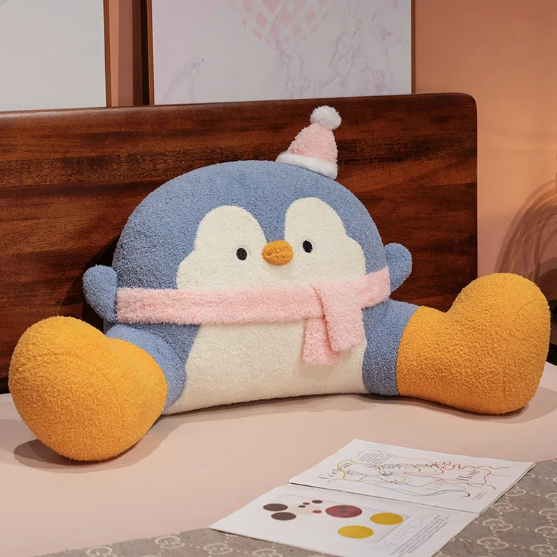 Waddles the Penguin Backrest Triangle Plush Pillow