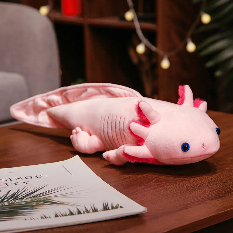Axie the Kawaii Colorful Axolotl Long Pillow Plush