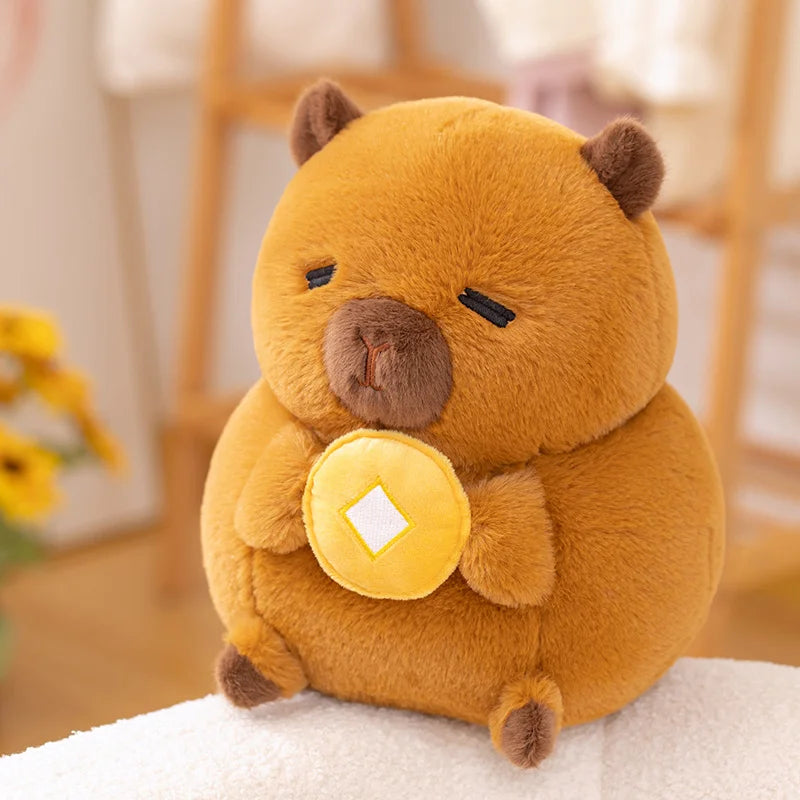 Capy the Chubby Capybara Hugging Duck Plushie