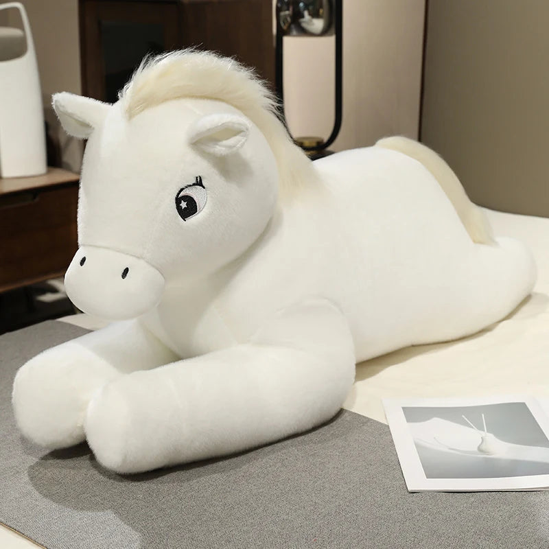 Prancer the Lounging Giant Kawaii Horse Plush Pillow