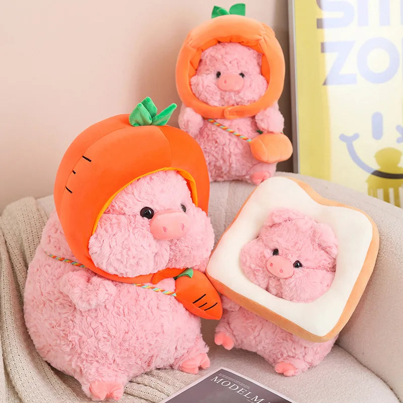 Piggy the Veggie Hat Bread Carrot Pumpkin Pig Plushie