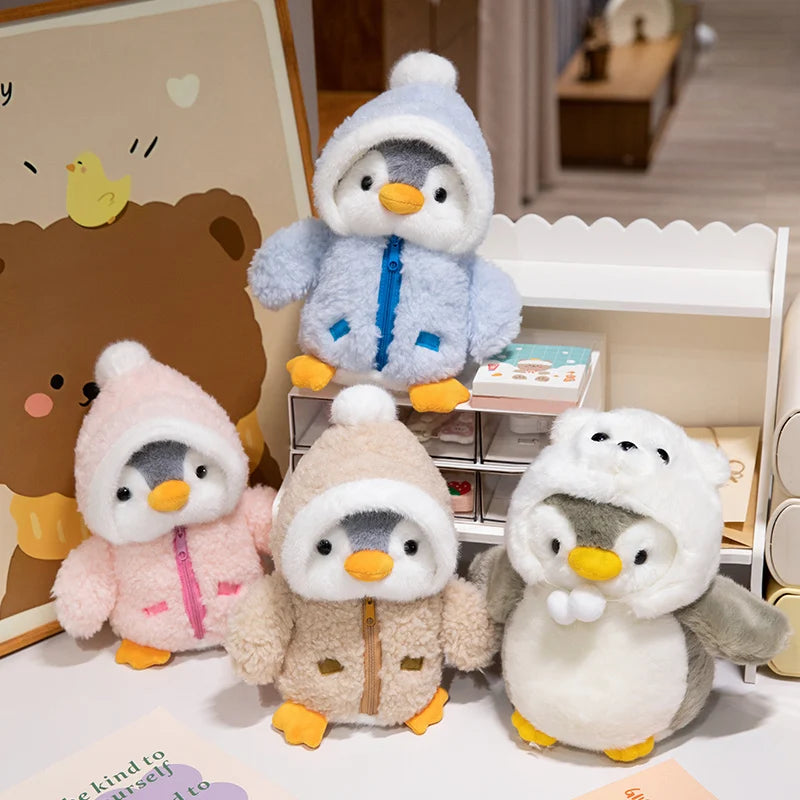 Dressed-Up Snoozing Kawaii Penguin Plushie