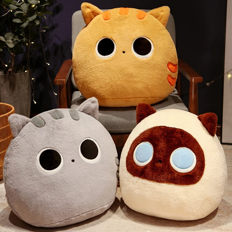 Shadow the Round Black Cat Kawaii Nap Plush Pillow