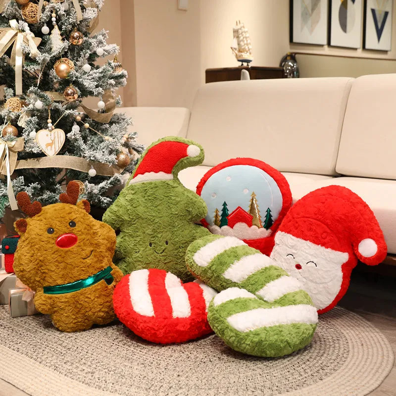 Jolly Christmas Santa Elk Snowman Kawaii Plushie Set