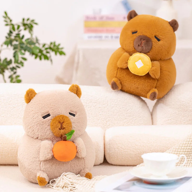 Capy the Chubby Capybara Hugging Duck Plushie
