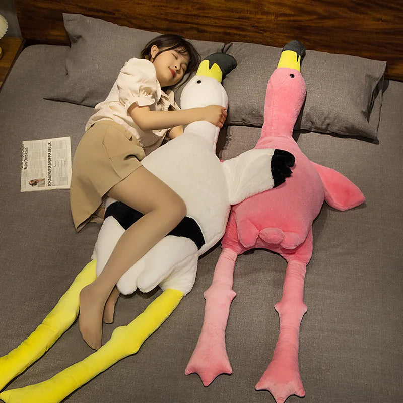 Flamingo the Giant Soft Heart-Shaped Leg Plush Pillow