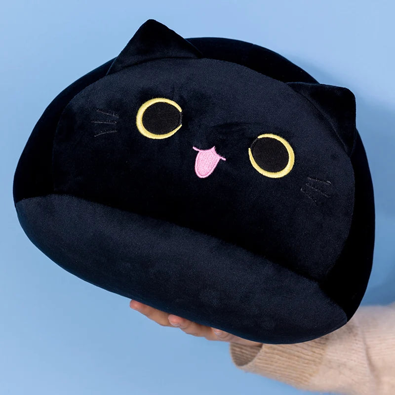 Shadow the Round Ball Black Cat Shiba Inu Plush Pillow