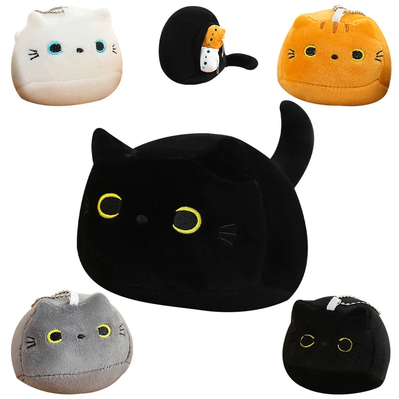 Shadow the Kawaii Black Cat Mom Baby Round Nap Plush Pillow