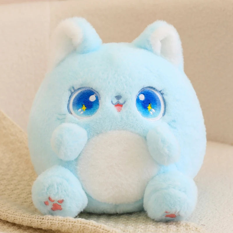 Big-Eyed Kawaii Rainbow Cat Snuggle Plushie