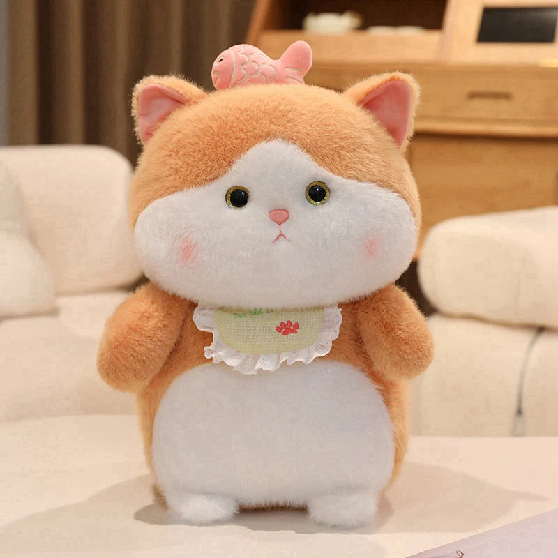 Colorful Kawaii Cat Fish Snuggly Throw Plush Pillow