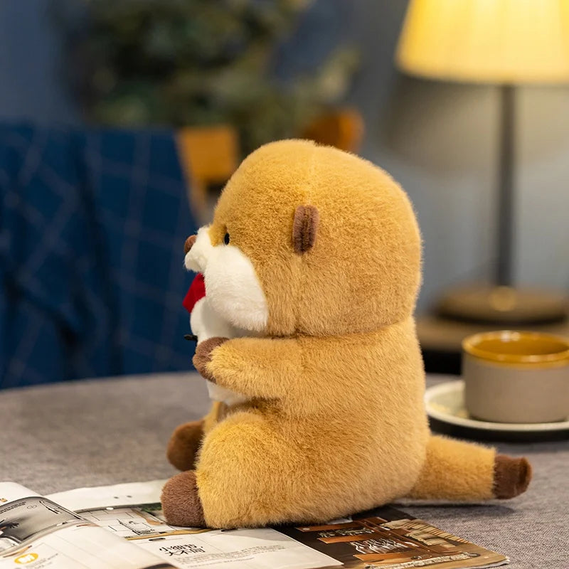 Ottie the Fluffy Kawaii Otter Flower Snuggle Plushie