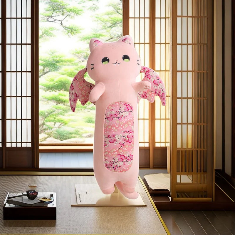 Sakura the Kawaii Pink Bat Wing Long Cat Snuggle Plushie