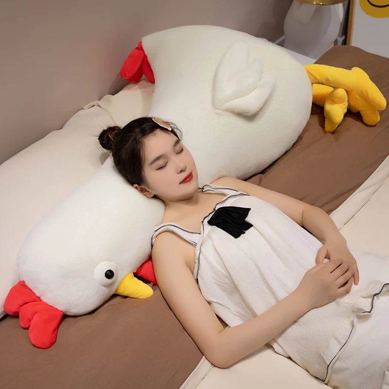 Clucky the Giant Long Chicken Bed Backrest Plush