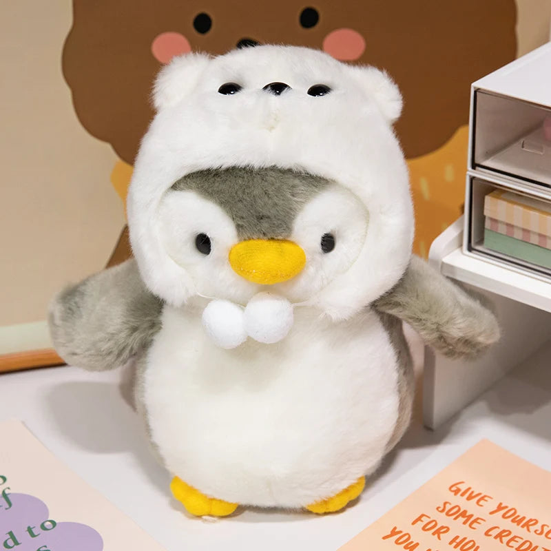 Dressed-Up Snoozing Kawaii Penguin Plushie