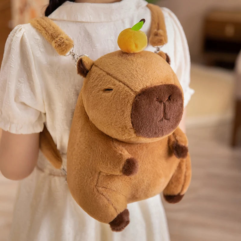Capy the Bow Fries Burger Flower Capybara Backpack Plush