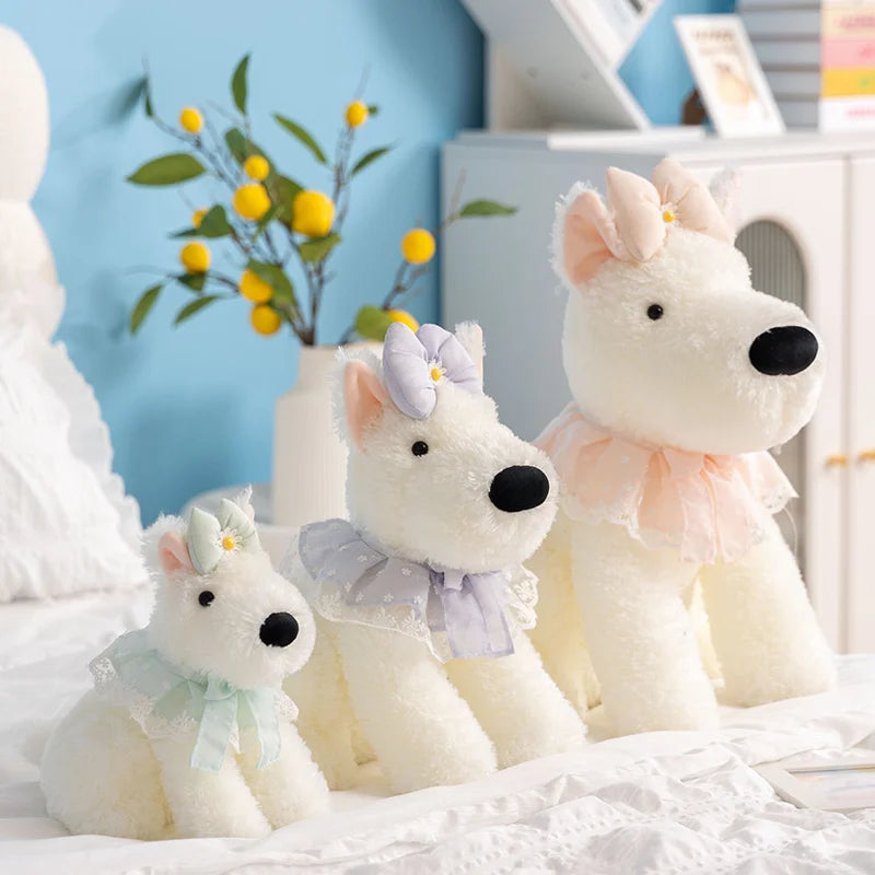Chubby Kawaii Westie White Terrier Snuggle Plush Pillow