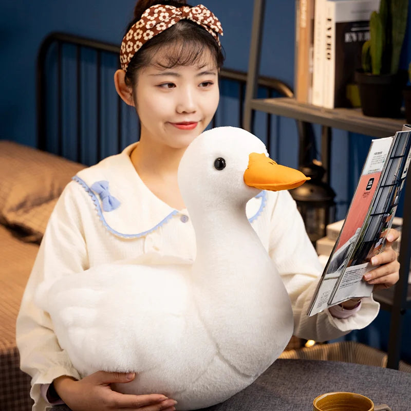 Puddles the Kawaii Soft White Duck Plush Pillow