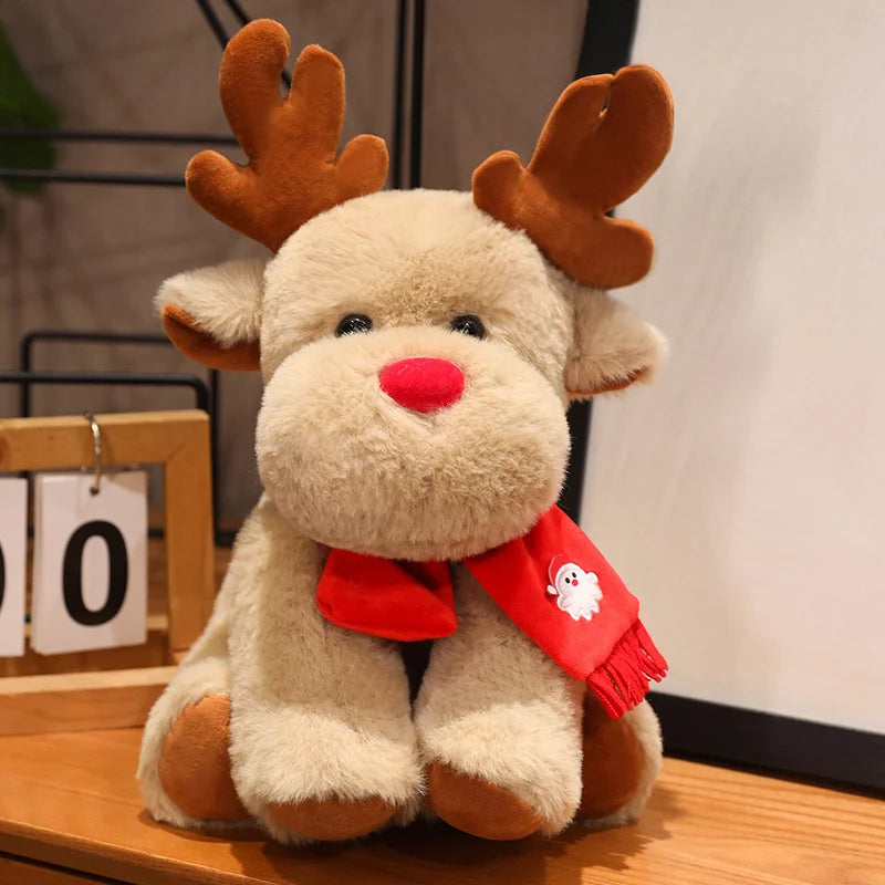 Jolly Christmas Santa Reindeer Tree Soft Plush Pillow