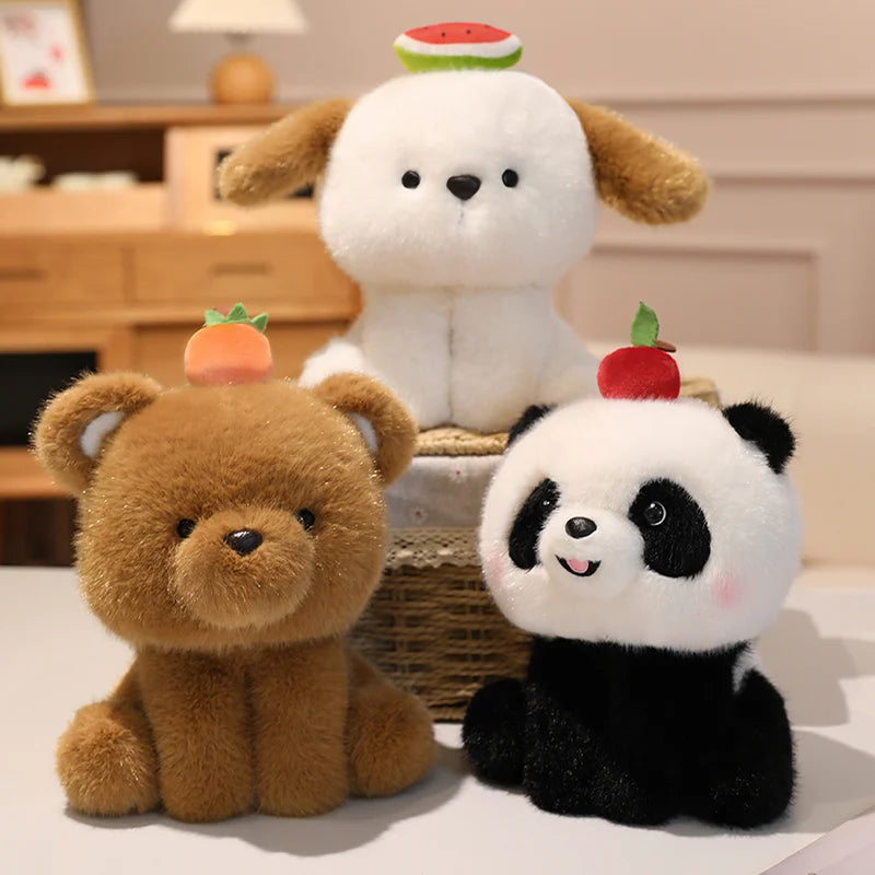 Chubby Sitting Kawaii Panda Bear Cow Snuggle Plushie