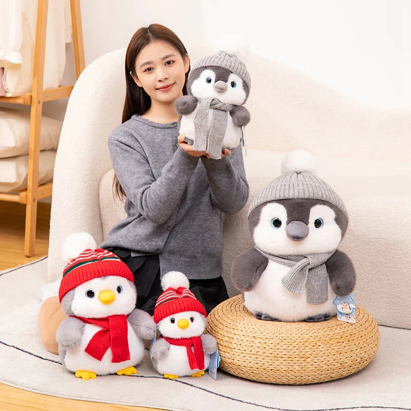 Cozy Scarf & Hat Kawaii Penguin Couple Plushies