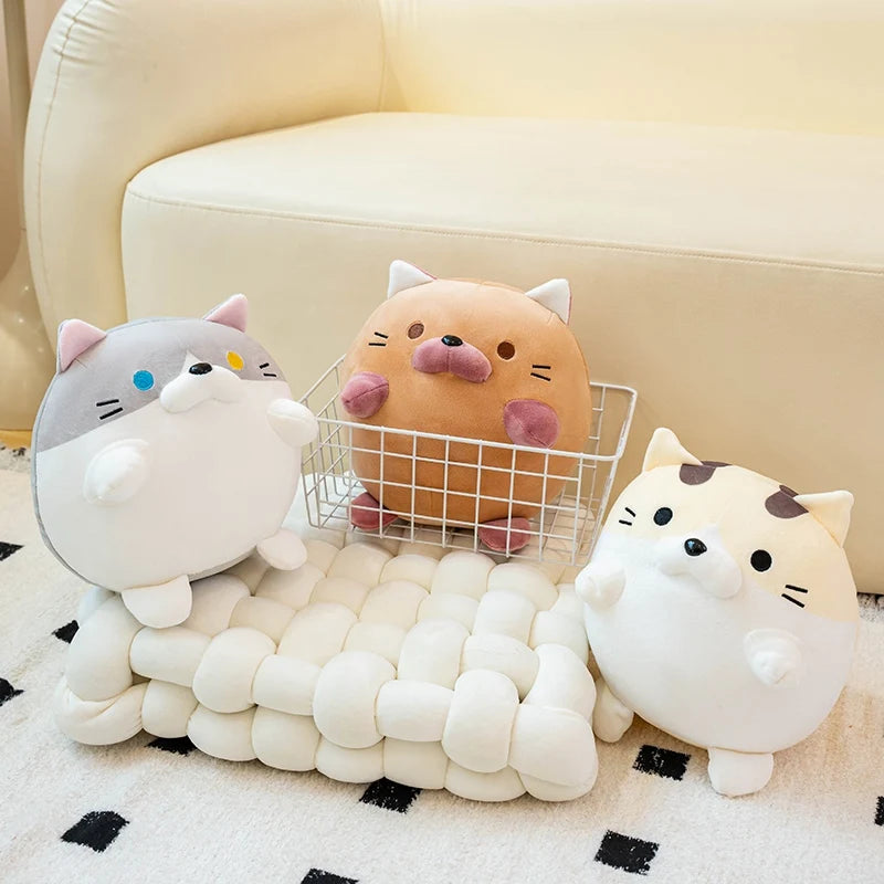 Chonky Round Calico Cat Kawaii Snuggle Plushie