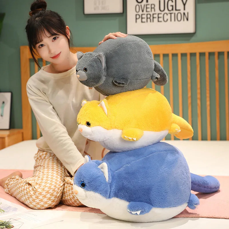 Fatty the Round Cat Crocodile Puffer Fish Plush Pillow