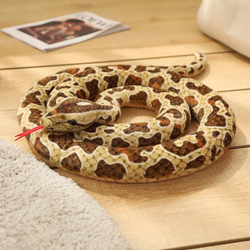 Slithers the Giant Kawaii Piebald Snake Simulation Snuggle Plushie