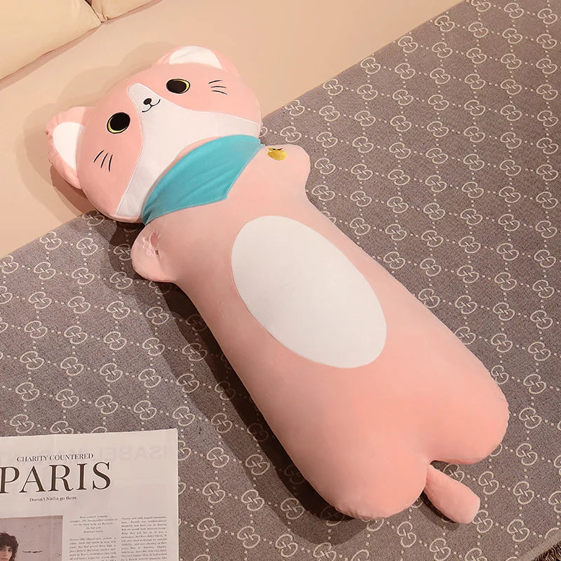 Noodle the Kawaii Long Cat Bolster Leg Support Snuggle Pillow