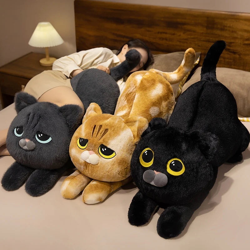 Lazy the Chonky Lying Cat Sleeping Plush Pillow