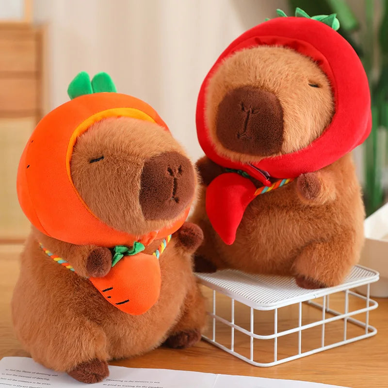 Capy the Veggie Hat Carrot Pumpkin Capybara Plushie