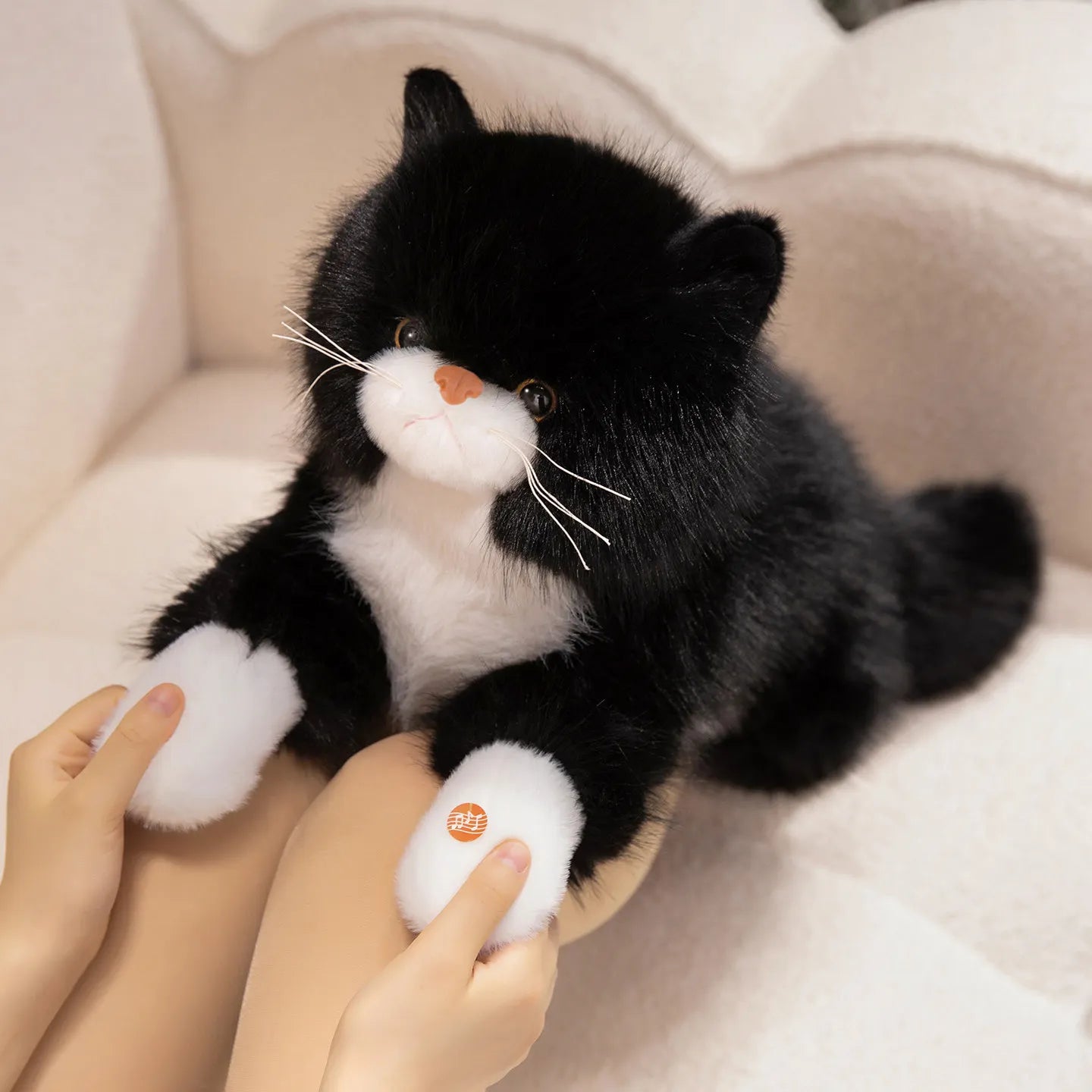 Shadow the Realistic Fluffy Black Cat Snuggle Plush
