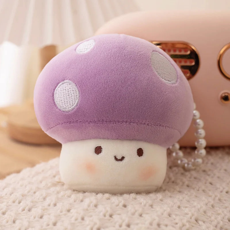 Mushy the Kawaii Squeezable Rainbow Mushroom Pendant Plush
