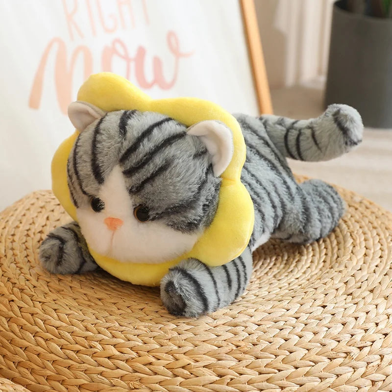 Lounging Cat with Fish Bread Kawaii Plushie
