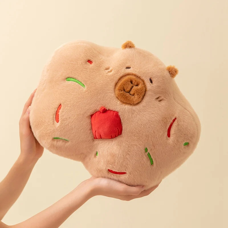 Gingerbread the Festive Kawaii Capybara Plush Pillow