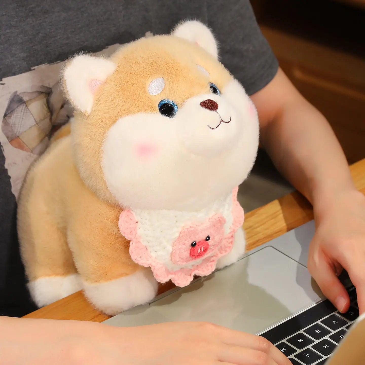 Shiba the Cozy Scarf Kawaii Puppy Snuggle Plushie