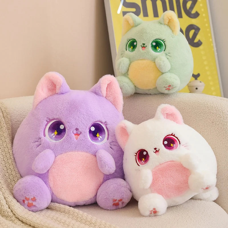 Big-Eyed Kawaii Rainbow Cat Snuggle Plushie