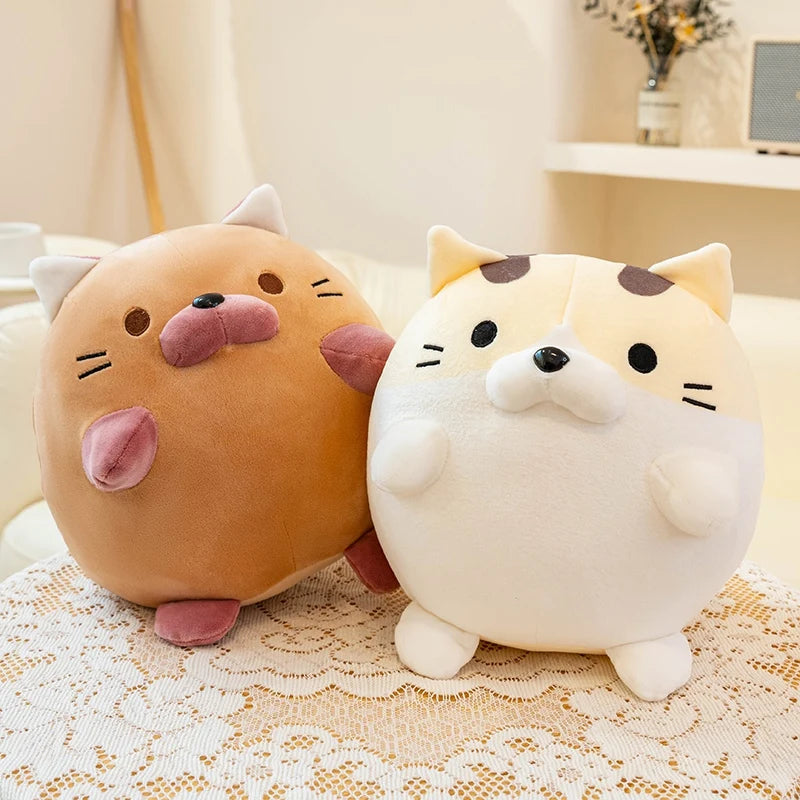 Chonky Round Calico Cat Kawaii Snuggle Plushie