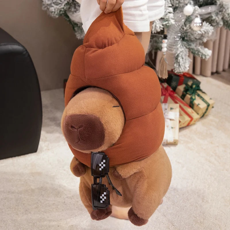Capy the Cheeky Poop Hat Kawaii Capybara Plushie