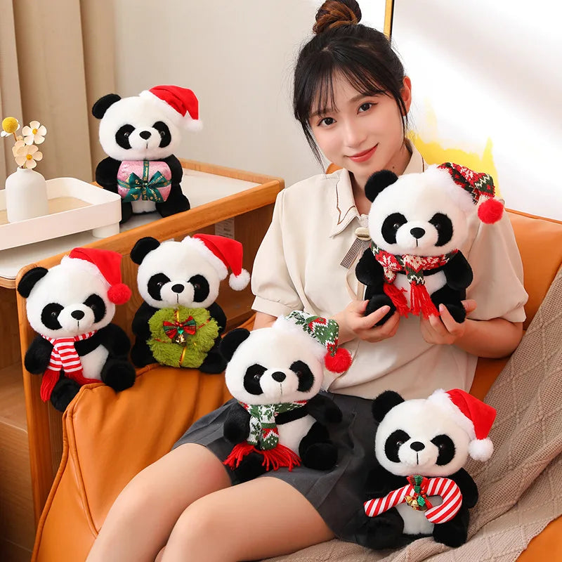 Panda the Christmas Dressed Holding Gifts Bear Plushie