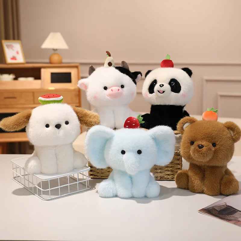 Chubby Sitting Kawaii Panda Bear Cow Snuggle Plushie
