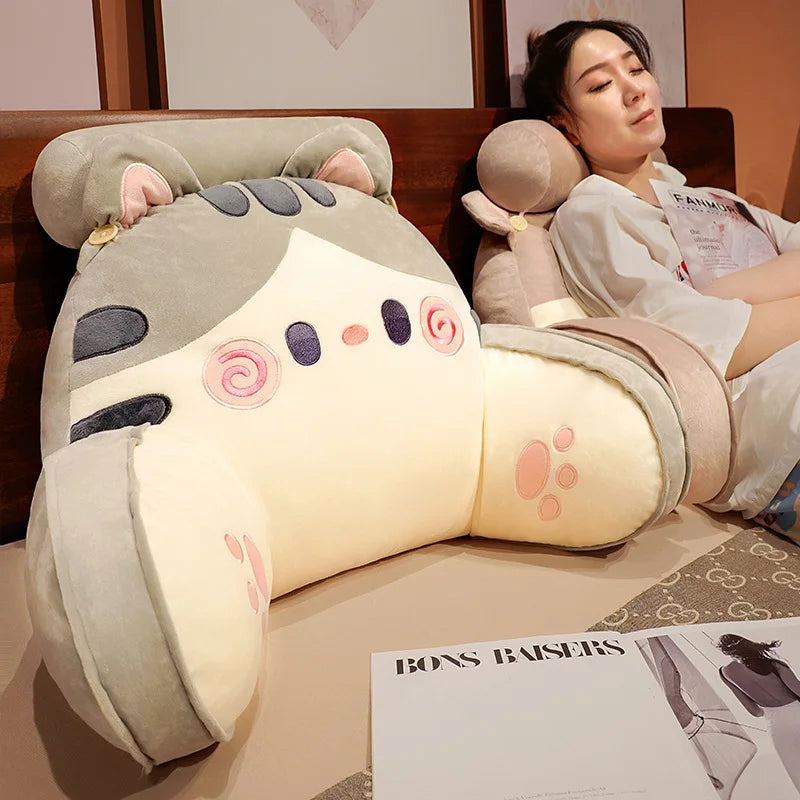 Poofy Backrest Animal Cat Sofa Triangle Pillow