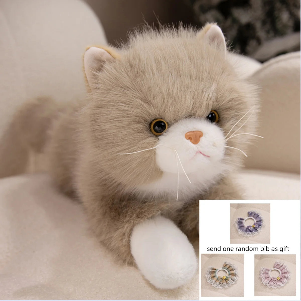 Shadow the Realistic Fluffy Black Cat Snuggle Plush