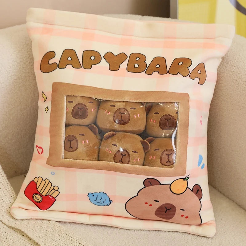 Capy the Squishy Six-Ball Kawaii Capybara Snack Bag Plush