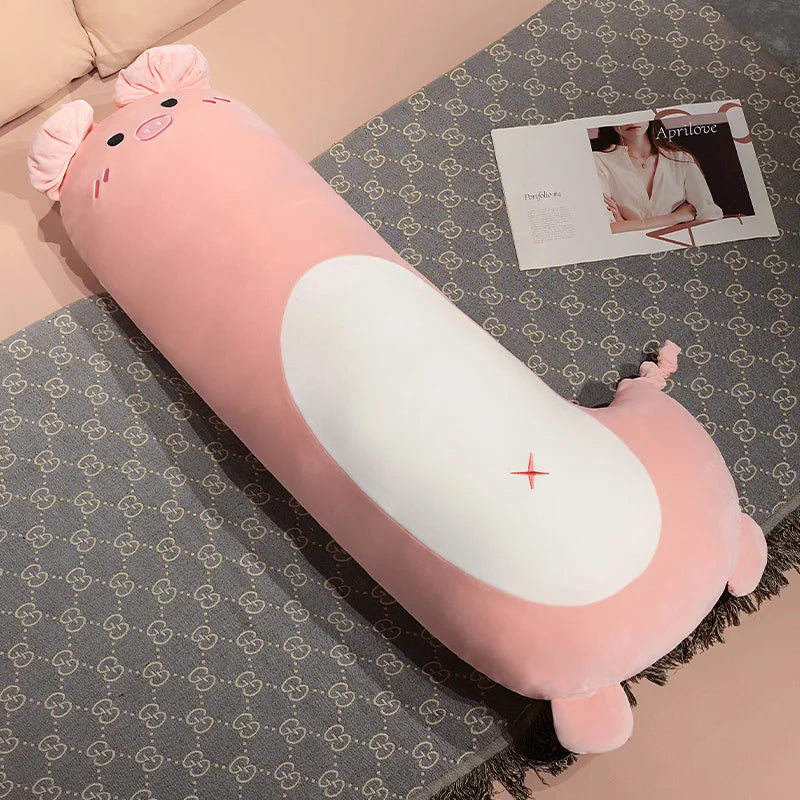 Long Kawaii Sleeping Penguin Pig Animal Snuggle Plush Pillow