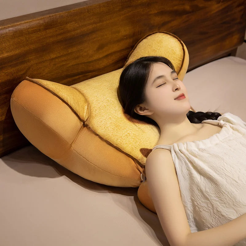Toasty Kawaii Bread Cat Capybara Triangle Backrest Pillow
