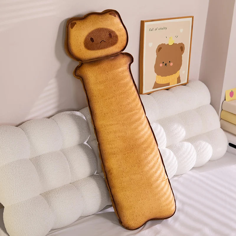 Toasty the Kawaii Long Toast Cat Capybara Plush Pillow