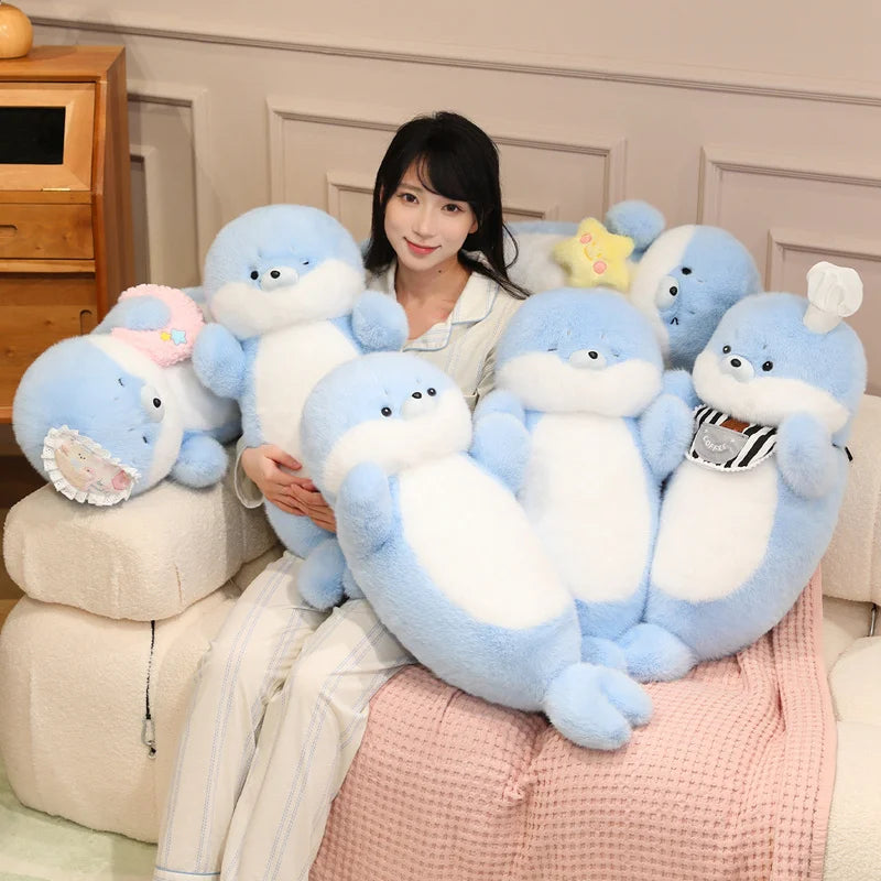 Snowy the Lifelike Kawaii Seal Sea Otter Snuggle Plushie