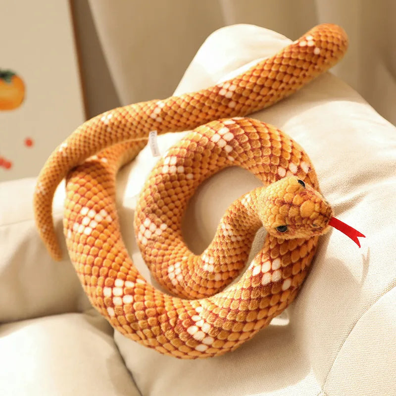 Slithers the Giant Kawaii Piebald Snake Simulation Snuggle Plushie