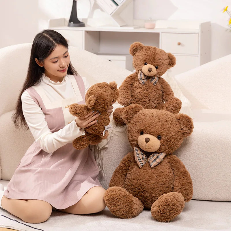 Cozy Bow Tie Bear Kawaii Snuggle Plush Pillow